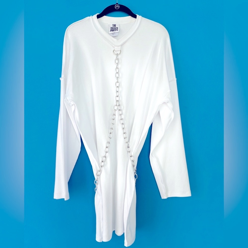 The Ragged Priest - White Sweatshirt w/Chain